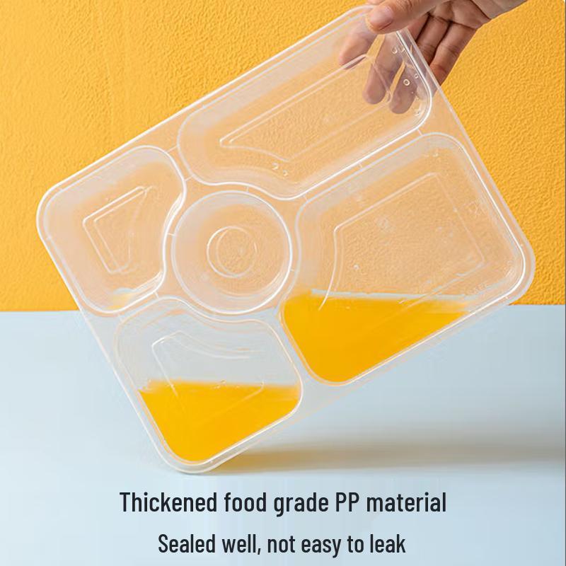 Large Capacity Disposable 5-Compartment Food Containers