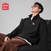 MINISO Men's Half-Zip Pullover Sweatshirt with Puppy Patch
