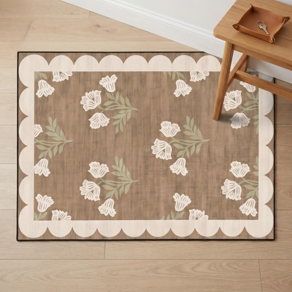 Retro Floral Entry Doormat Soft Door Mats Floor Mat Absorbent Mat Entrance Hall