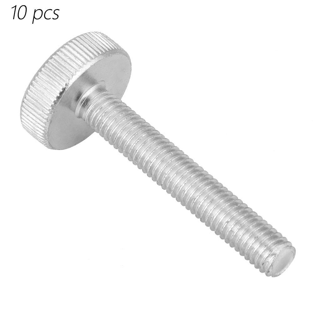10pcs M8 Zinc Plated Carbon Steel Flat Knurled Head Thumb Screws (M8*10)