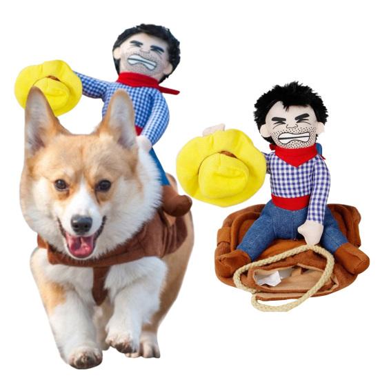 Costume divertente per animali domestici, senza maniche, in cotone, stile cowboy, per cani, accessori per animali domestici