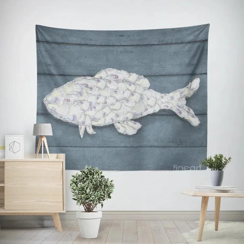 Office Living Room Tapestry Creative Starfish Turtle Pattern Hanging Cloth Home Wall Decoration Tapestry
