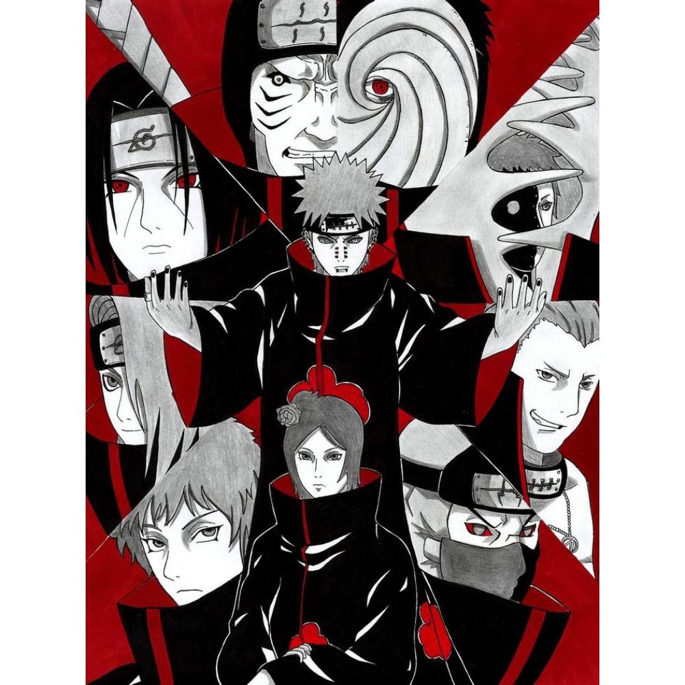 Naruto Akatsuki 2026 Nowe Malowanie Diamentami Haft Sztuka Anime Haft Krzyżykowy Mozaika Dżety Rękodzieło Rzemiosło Prezenty dla Dzieci