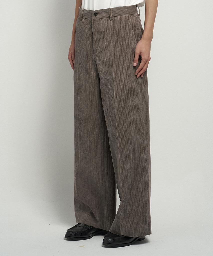 JUAN HOMME Corduroy Wide Trousers (Khaki)