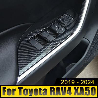 Pro Toyota RAV4 XA50 2019-2021 2022 2023 2024 Hybridní ABS Auto Dveře loketní opěrky Panel Spínač okna Zvedací tlačítko Kryt nálepky