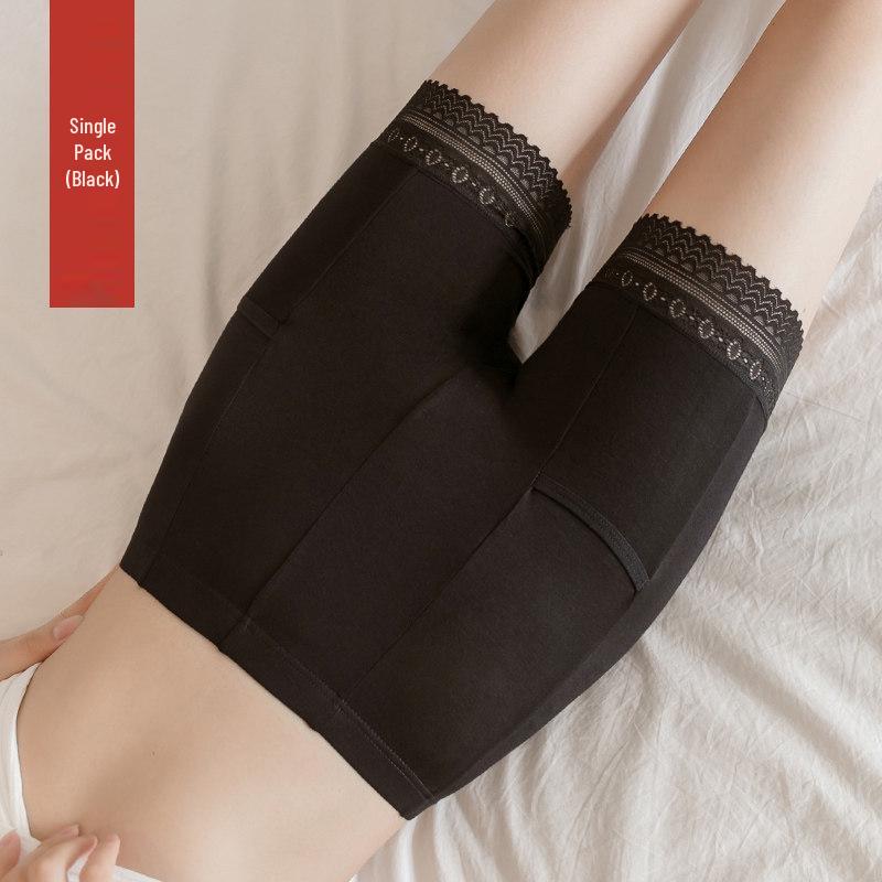 Lace Trim Women s Anti-Exposure Three-Quarter Safety Leggings - Summer Plus Size Shorts XL (120-140 jin)