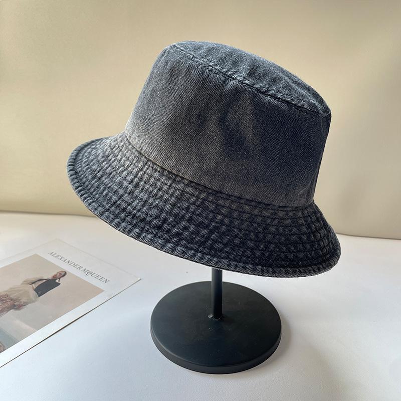 Японская техника тай-дай Контрастный цвет Стирка денима Рыбацкая шляпа Детская Весенне-летняя Ретро Шляпа-ведро Внешняя Защита от солнца Козырек one size fits all 54-60cm