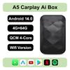 2025 New 3IN1 Android14 Wireless Carplay Android AutoAdapter Upgrade Plug&Play For Youtube Netflix Dongle Wireless Car AI TV BOX