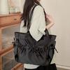 2025 New Nylon Bag Shoulder Handbag Large Capacity Student Class Commuter Bag Bow Tote Bag