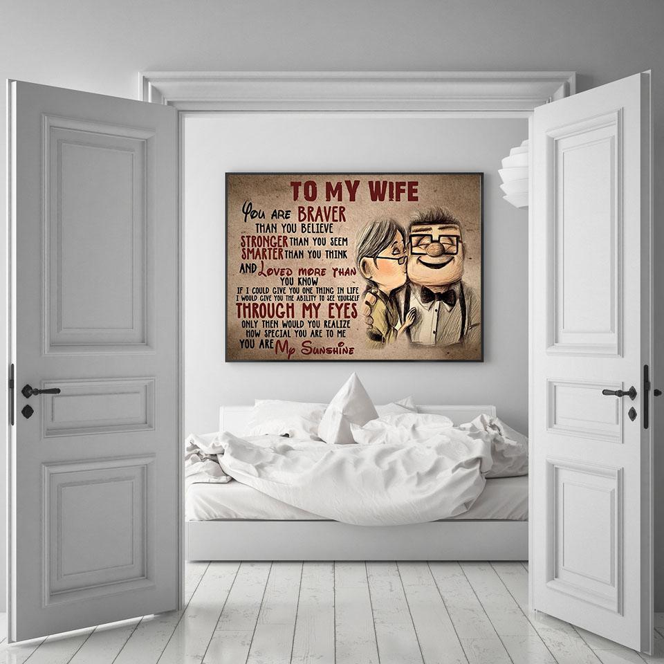 To My Wife You Are Braver Than You Believe Posters and Prints Canvas Painting Wall Art Pictures Anniversary Gift Home Decor