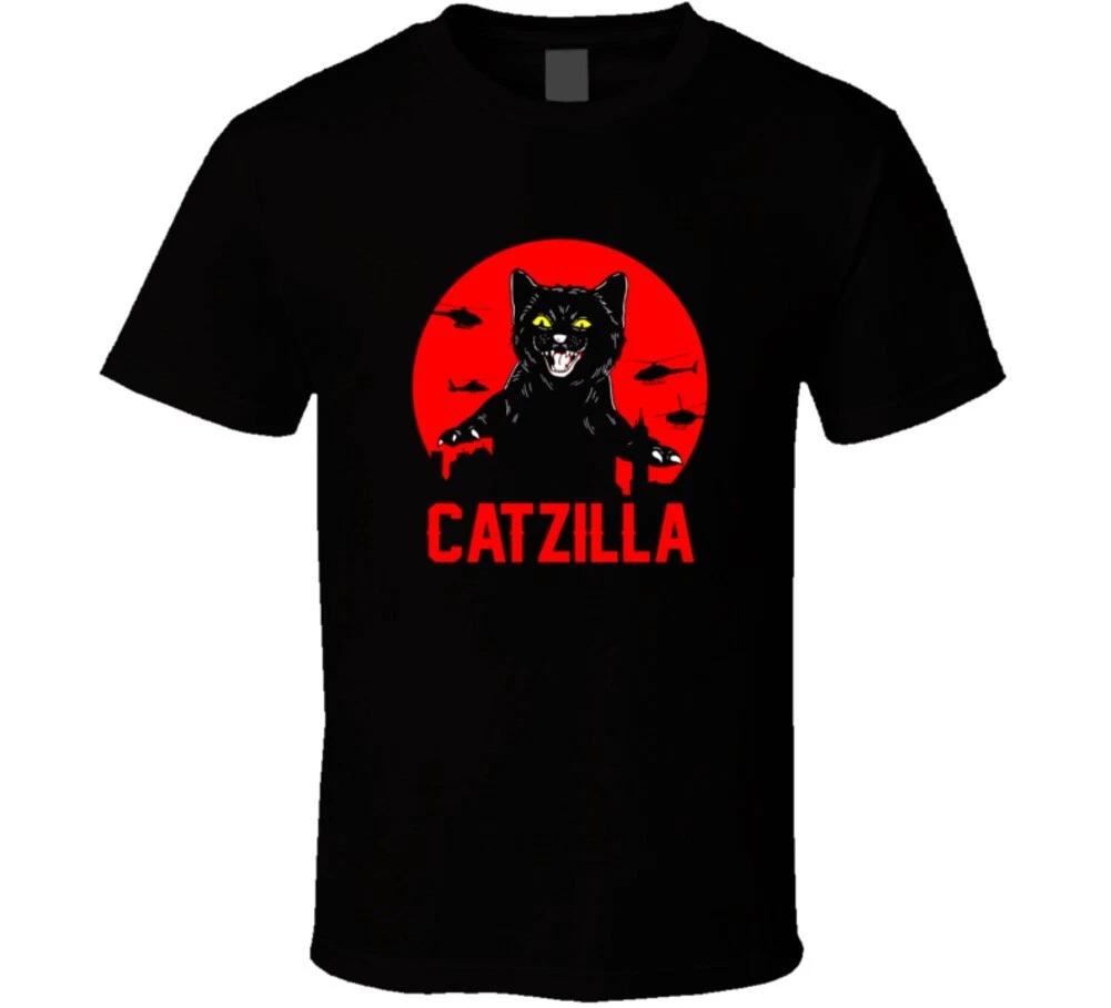 Catzilla Funny Black Cat Monster Cat Rescue Gift T Shirt 4XL