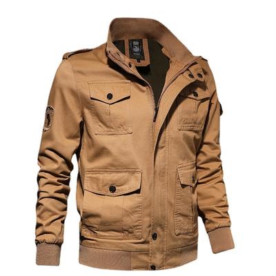 Jacket Spring and Autumn New Air Force One Large Size Jacket Pure Cotton Washed Military Workwear Shoulder Jacket Men