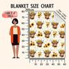 Custom Highland Cow Blanket Sunflower Floral Design Personalized Name Fleece Throw All Season Soft Warm Bedding Home Decor Gift