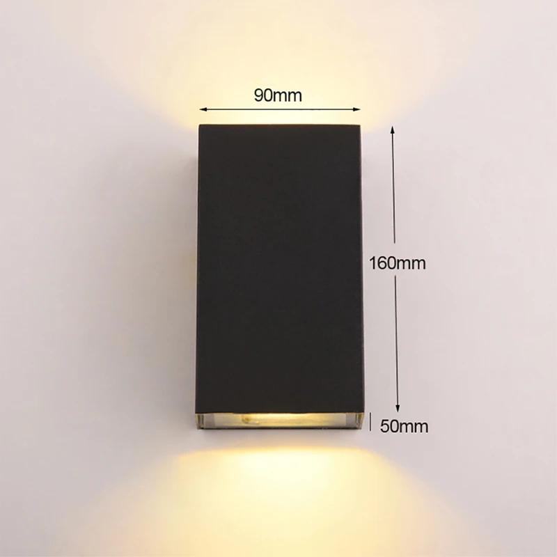 Modern Minimalist Double Headed Wall Lamp Rectangular Pure Black Corridor Staircase Lighting Outdoor Waterproof IP65 Garden Lamp
