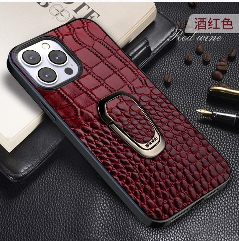LANGSIDI Magnetic Ring Leather Case for iPhone 15 14 Pro Max 13 12 11 7 8 Plus Xs X XR SE 3 Crocodile Texture Stand Back Cover
