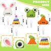 4 Pieces Hamster Hat Mini Small Animals Hat with Adjustable Strap Lovely Hand Knitted Frog Rainbow Carrot Tiny Hats for Lizard Guinea Pig Reptile