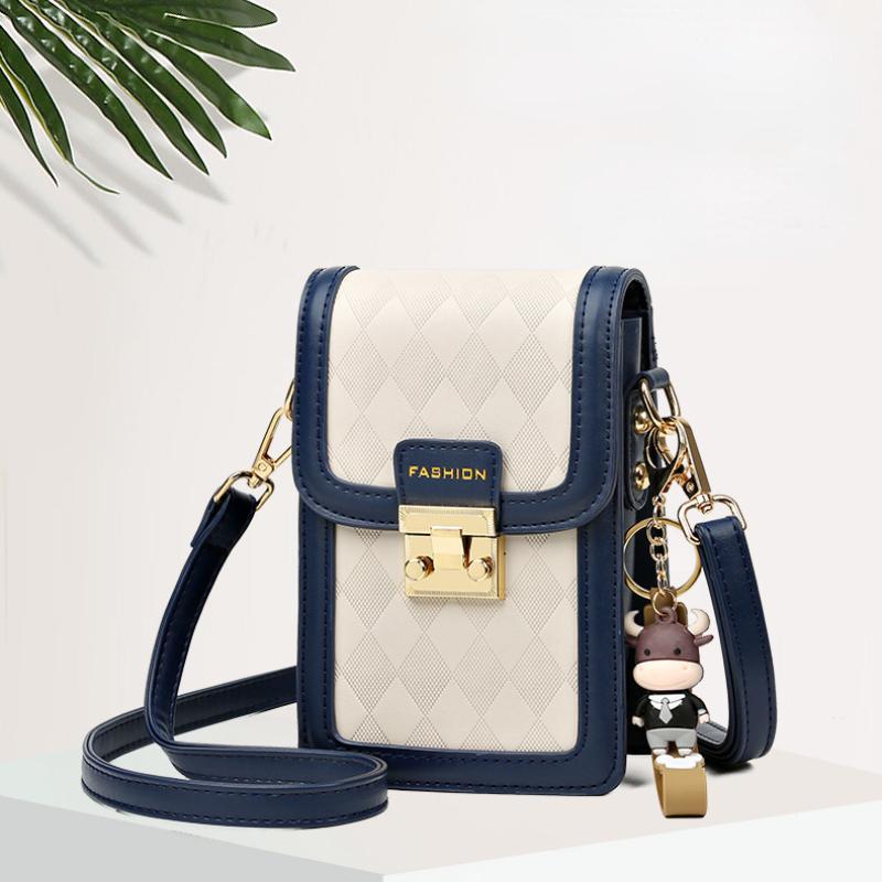 Klasická jednobarevná kabelka přes rameno s prvotřídní texturou pro ženy s výklenkovou kabelkou přes tělo, módní malá čtvercová kabelka