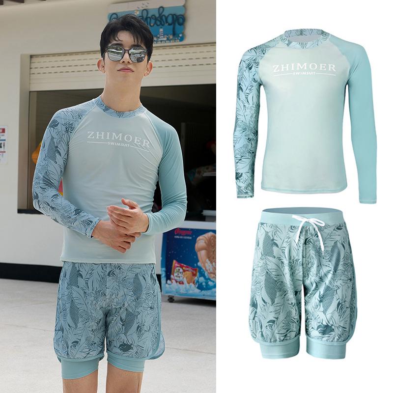 Couples Long Sleeve Sun Protection Diving Suit: Two-Piece Slimming Swimwear Set for Surfing, Hot Springs, and Beach. L