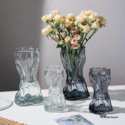 Creative Slanted Neck Glass Vase for Home or Office Decor