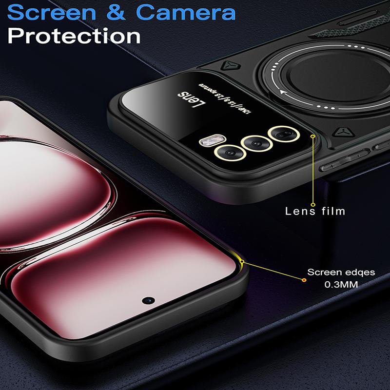For OPPO Reno 12 Armor Shockproof Phone Case For Oppo Reno 12 Pro Anti-Fall Finger Ring Holder Magnetic Cover Capa Reno 12 Cases