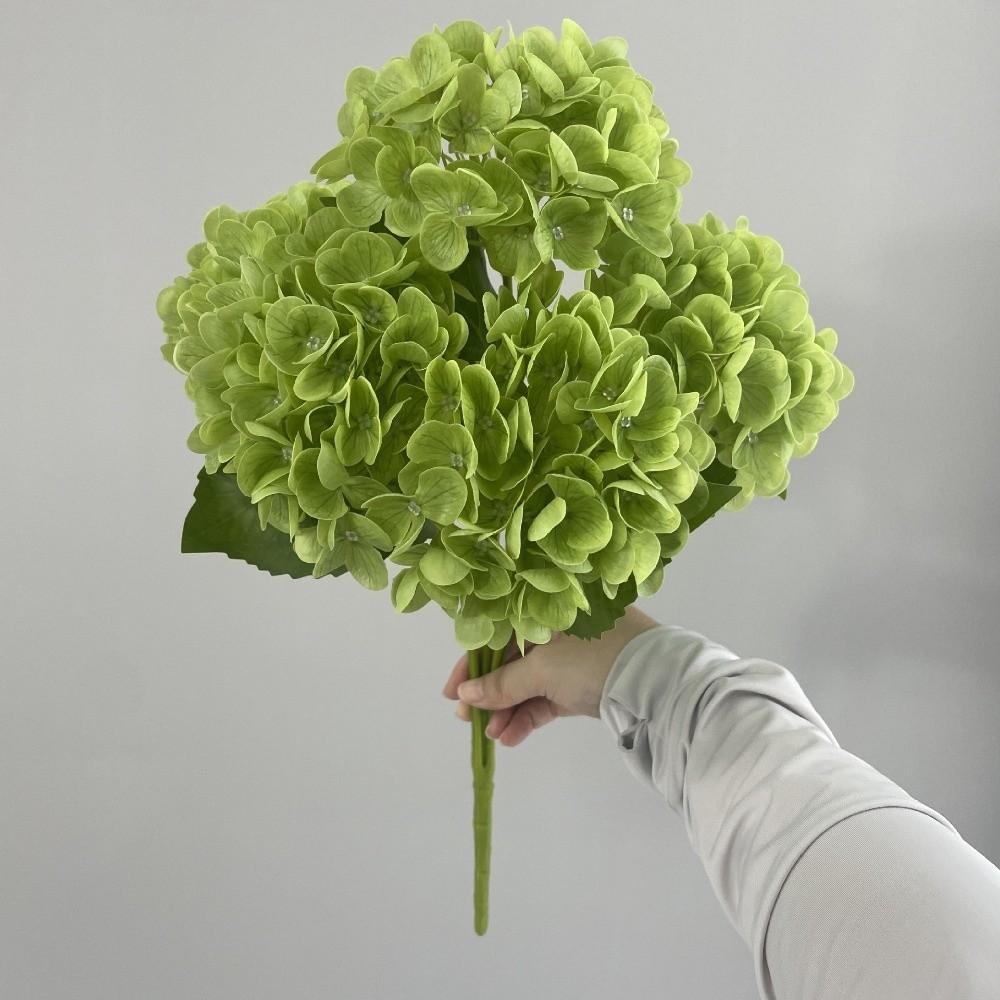 4 Heads Artificial Hydrangea Flower Big Head Simulation Hydrangea Flowers Branch Realistic Faux Flowers Garden Decor