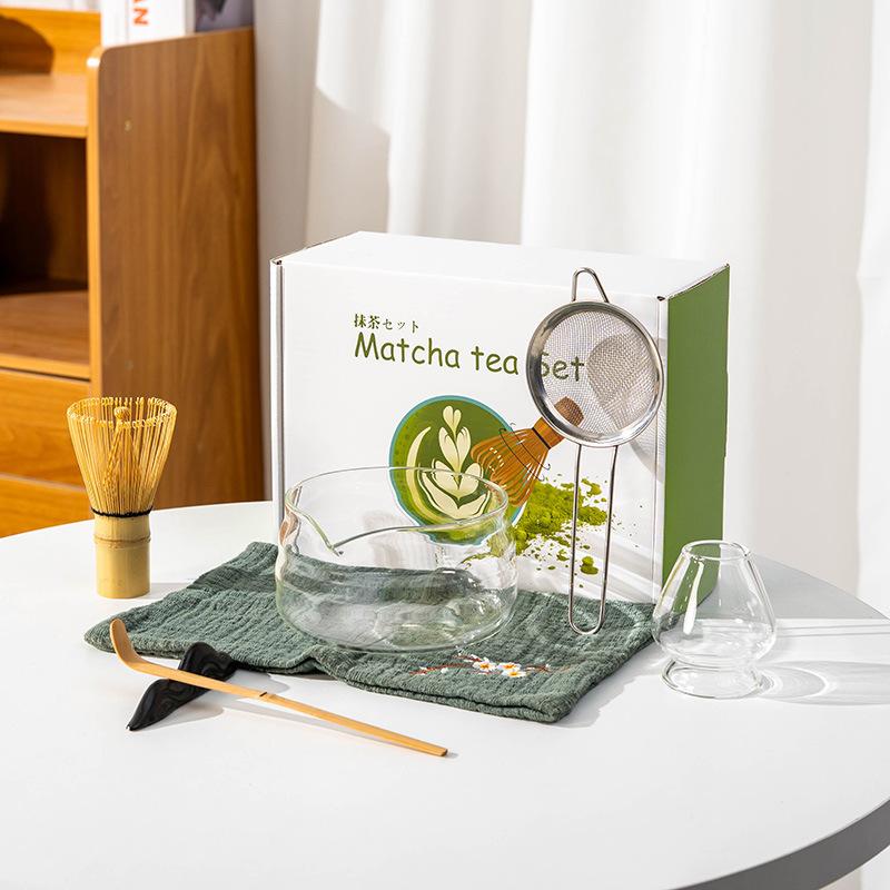 Potbelly Glass Matcha Matcha Bowl Heat-resistant Kung Fu Tea Set Accessories Ceremonial Matchas Mixing Bowl Kitchen tools