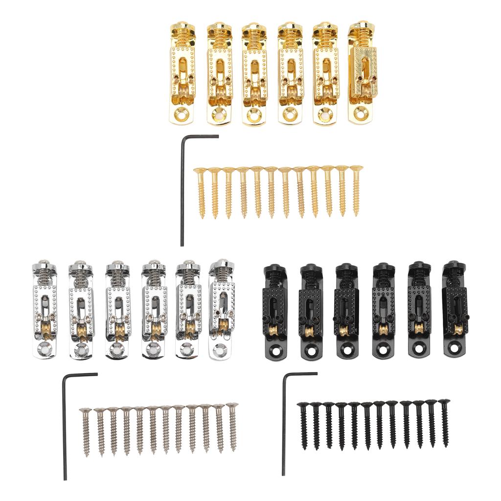 6Pcs Guitar Bridge Saddle Metal Height Adjustable 3 4 5 6 7 String Electric Guitar Bridge Saddle for
