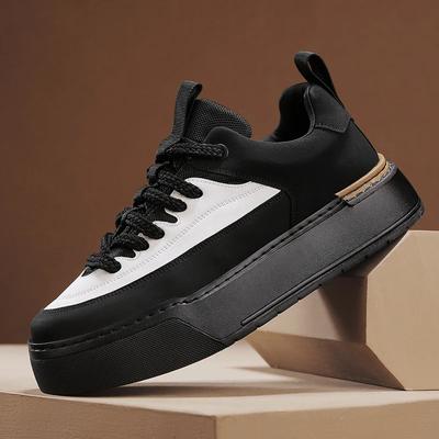 Sneaker Casual Herren Designer Weiße Board Schuhe Mode Mikrofaser Leder Stoff Obermaterial Höhe Erhöht Flache Plattform Sportschuhe