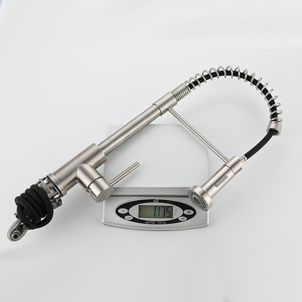 Brushed Gold Kitchen Sink Faucet One Handle Spring Hot and Cold Water Tap Deck Mounted Bathroom Kitchen Crane