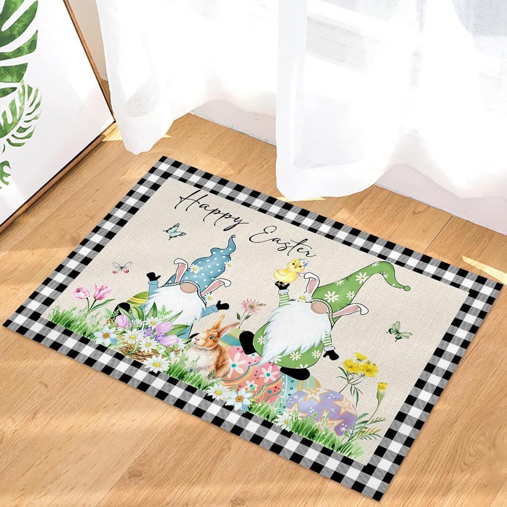 

1шт новый пасхальный дверной коврик пасхальный входной коврик для ног домашний напольный коврик ковер 40 * 60cm (skin-friendly suede)