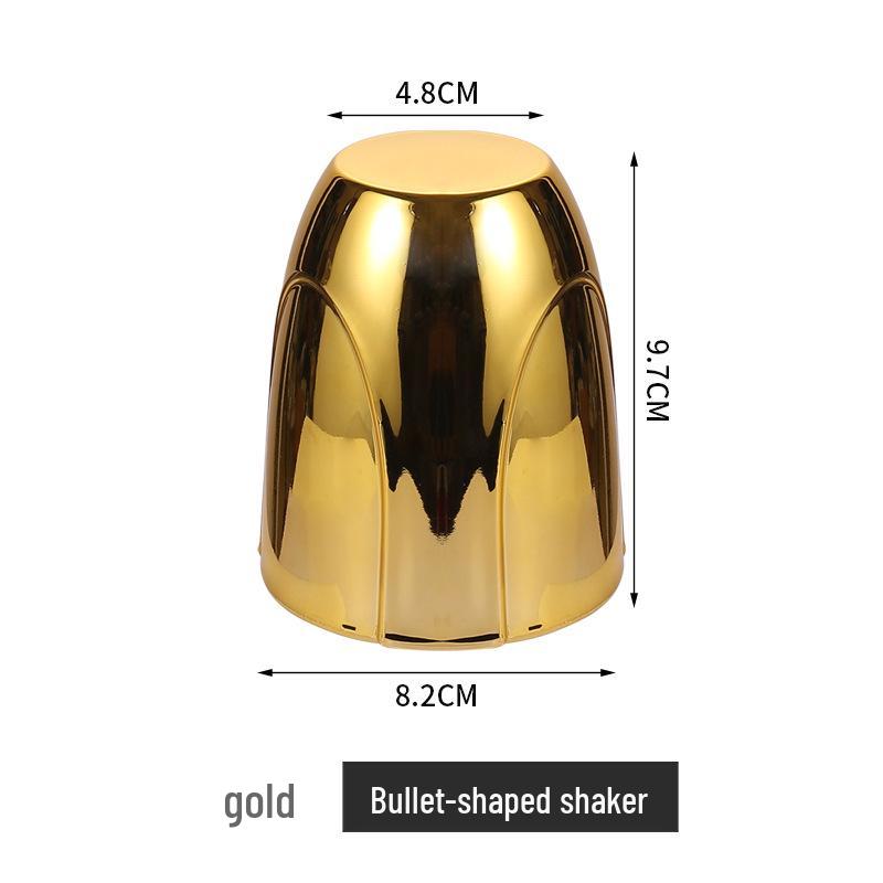 Electroplated Bullet Head Dice Cup with Color Dice for Bars, Taverns, KTV, and Nightclubs