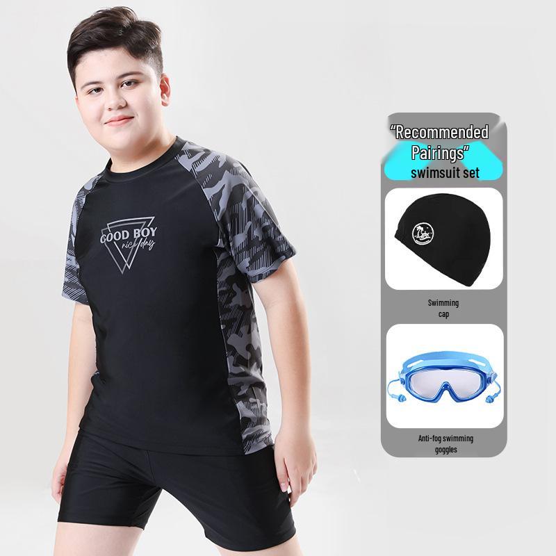 2025 Plus Size Teen Kids Extra Wide Swimwear - Quick Dry & Sun Protection