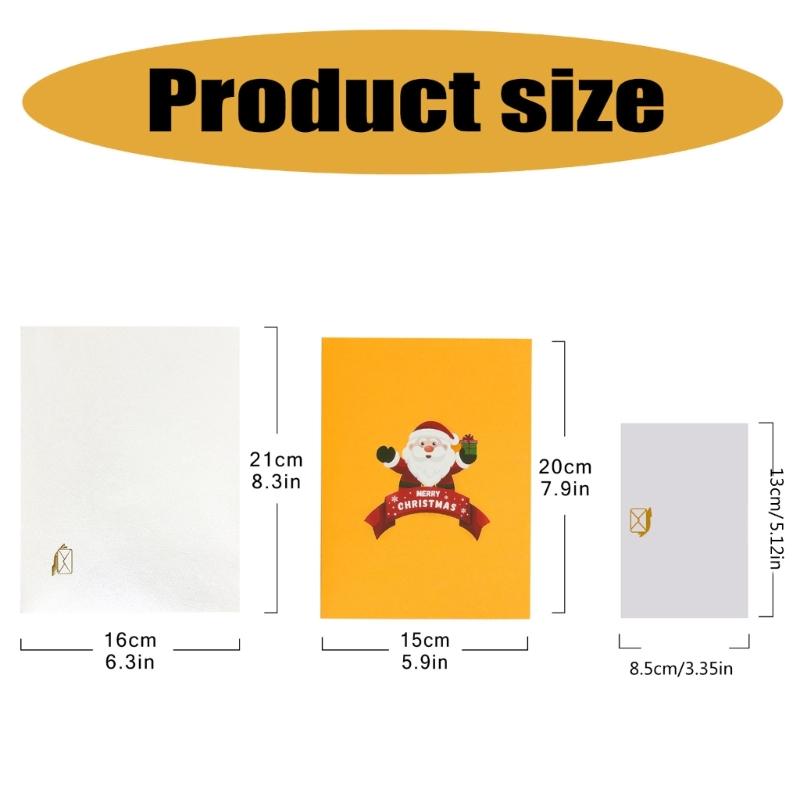 Foldable Greeting Card with Envelope 3D Christmas Tree Card with Musical Tune and Glowing Lights Festival Postcard