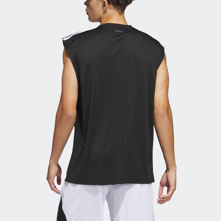 adidas Tank Tops Men's Black Crew Neck Moderate Straight Fit IC2464