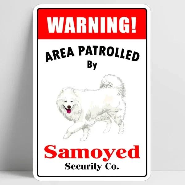 Warning Area Patrolled by Australian Shepherd Retro Vintage Tin Sign Bar Pub Home Metal Poster Wall Art Decor Poster tin sign