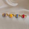 1 Pair Gold Plated Hoop Earrings with Colorful Natural Stone Pendants for Women Daily Casual Wear Fashion Jewelry