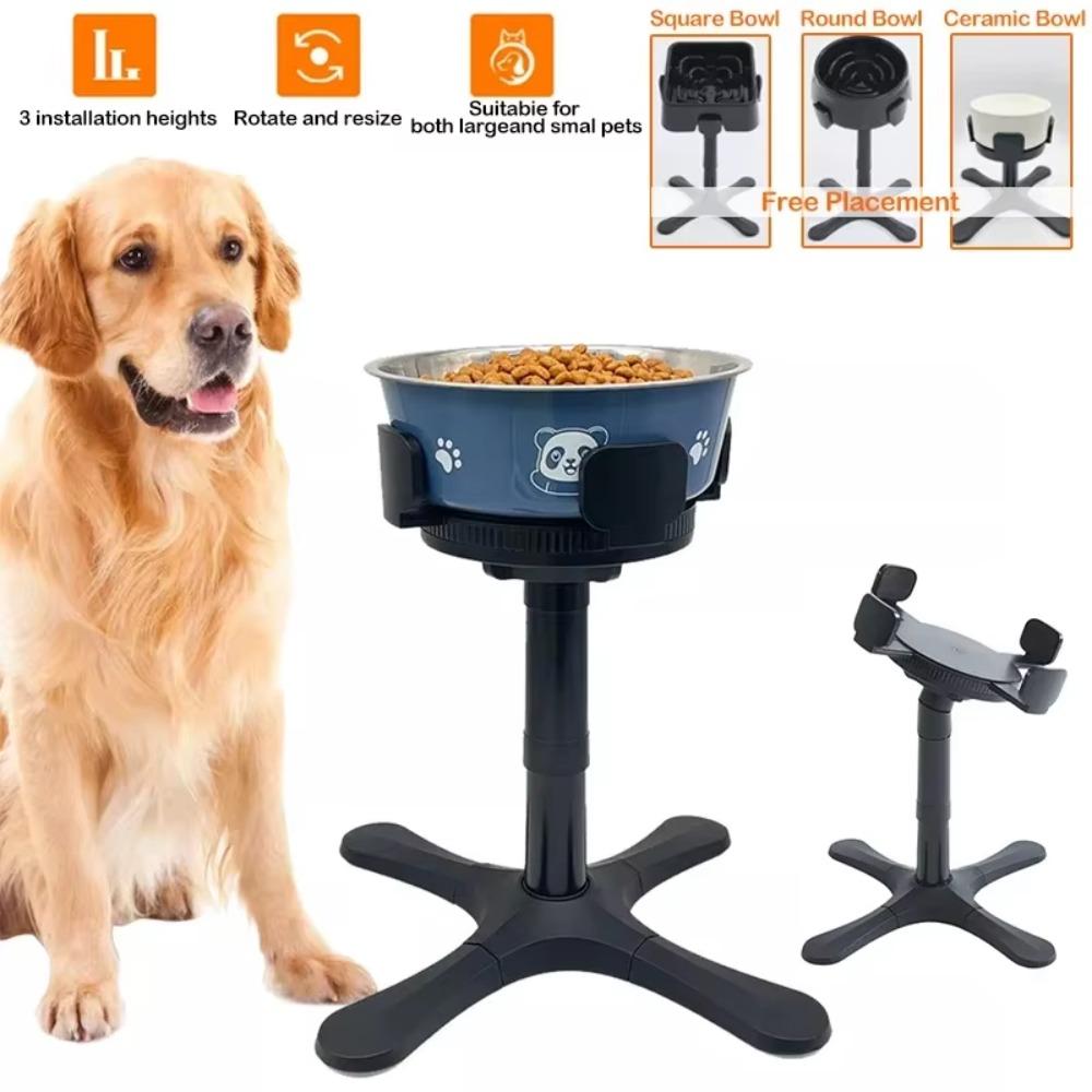 Removable Dog Food Bowl Stand Adjustable Height Angle Pet Bowl Lifting Rack Water