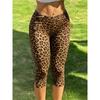 Women Street‑wear Slim Fit Seven‑Eighth Sports Pants, Side Slit Design Fitness Workout Cropped Trousers