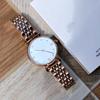Armani AR11092 Women's Moon Phase Quartz Watch, High-End Fashionable Waterproof Steel Band with Pearl Accents