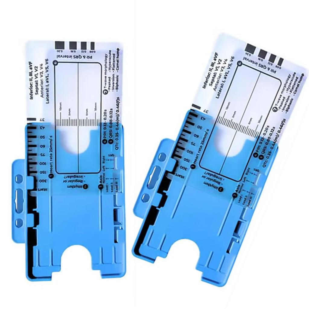 Professional Pocket Card 7 Step Ruler For Easy Electrocardiogram Assessment Reference Guide Efficient Heart Data Reading