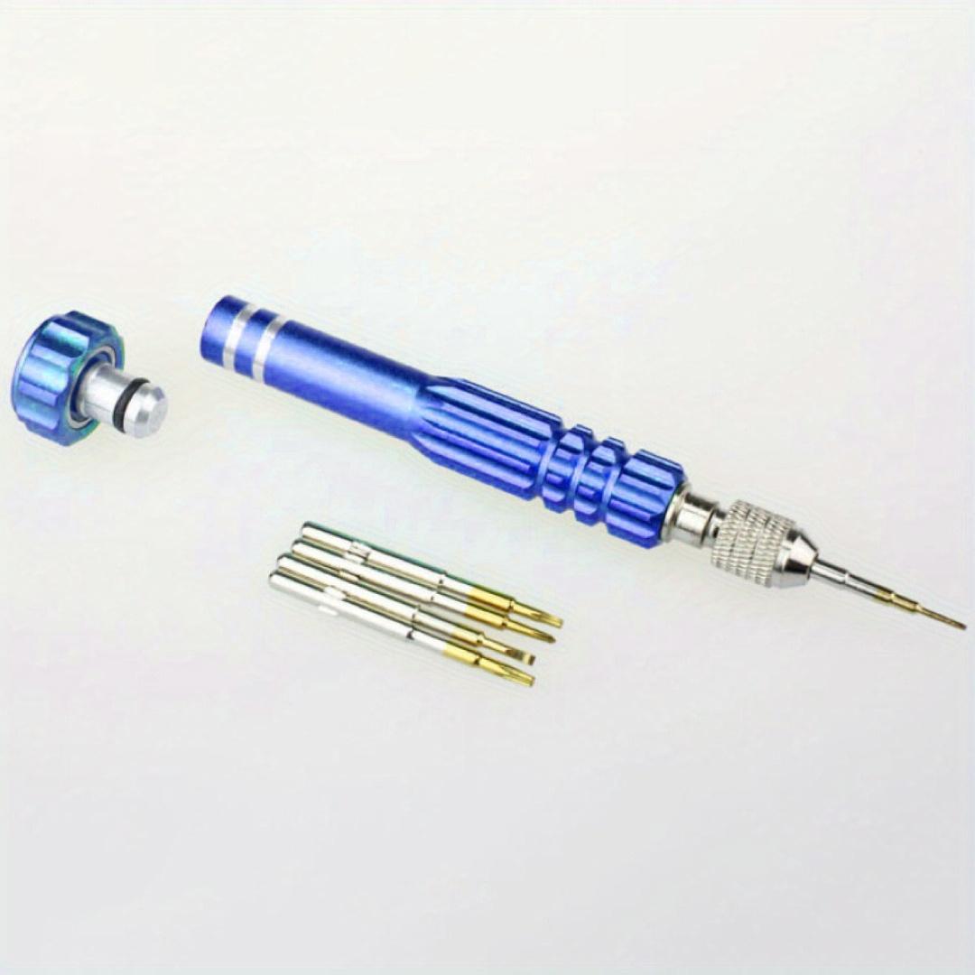 

Набор прецизионных отверток 5 в 1 для обслуживания часов, очков, телефонов синий