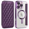 For iPhone 16 Pro Max Magnetic Case Card Slots RFID Blocking Leather Phone Cover