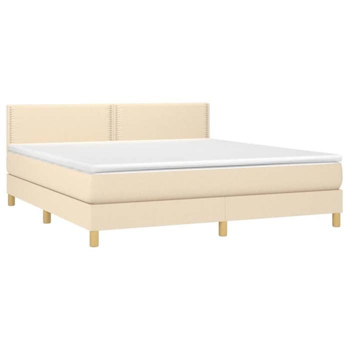 Maison Exclusive - Sommier à lattes de lit avec matelas Crème 180x200 cm Tissu
