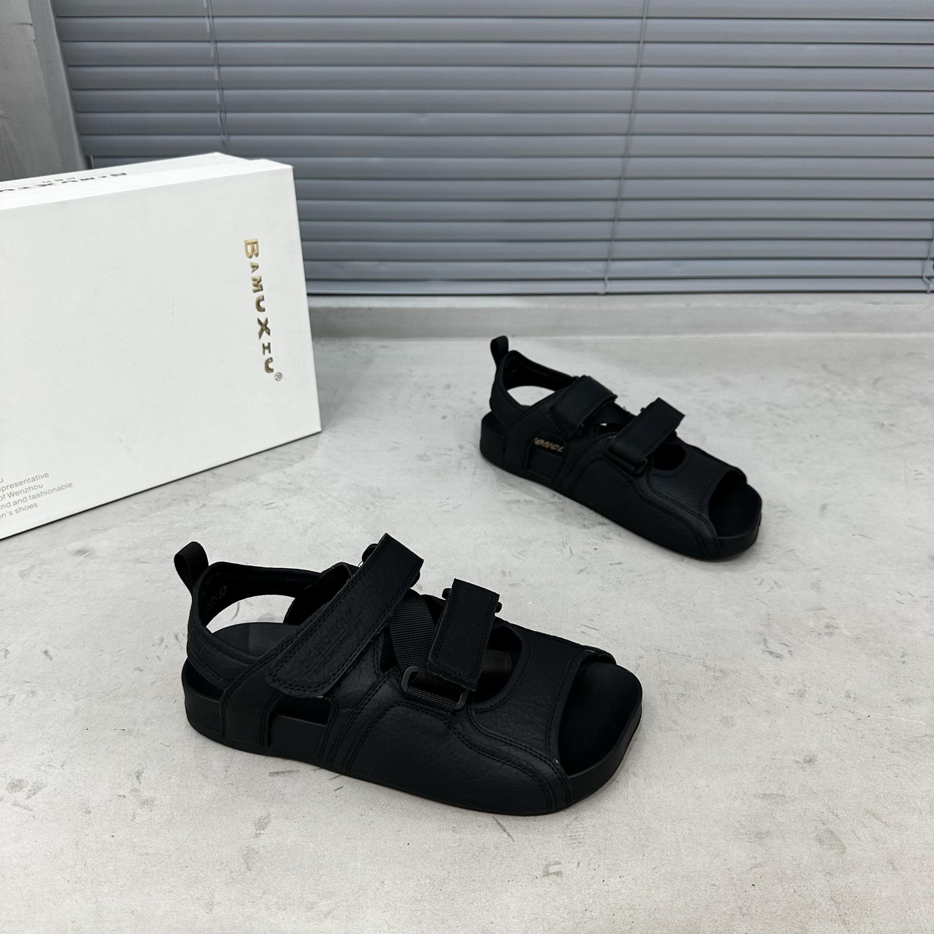 

[Fanfna] Flat sandals for women s fashion and versatile casual and comfortable Velcro for women s Roman cool slippers for women 40 чёрный