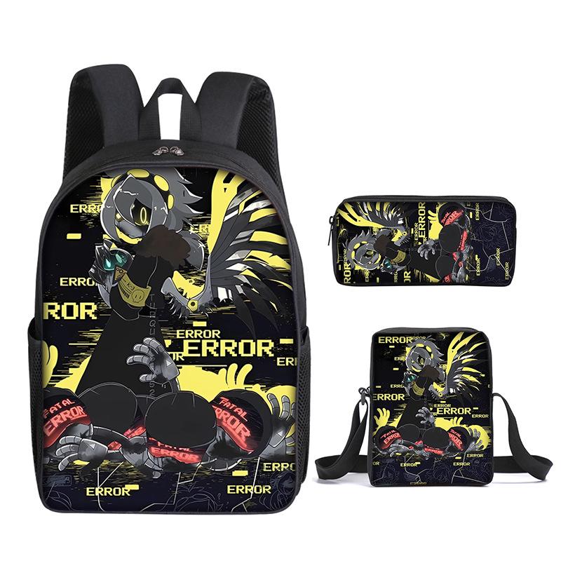 Droni Killer Novità Classici Stampa 3D Set da 3 pezzi Zaino Scolastico per Studenti Zaino per Laptop Zaino a Spalla Inclinata Astuccio