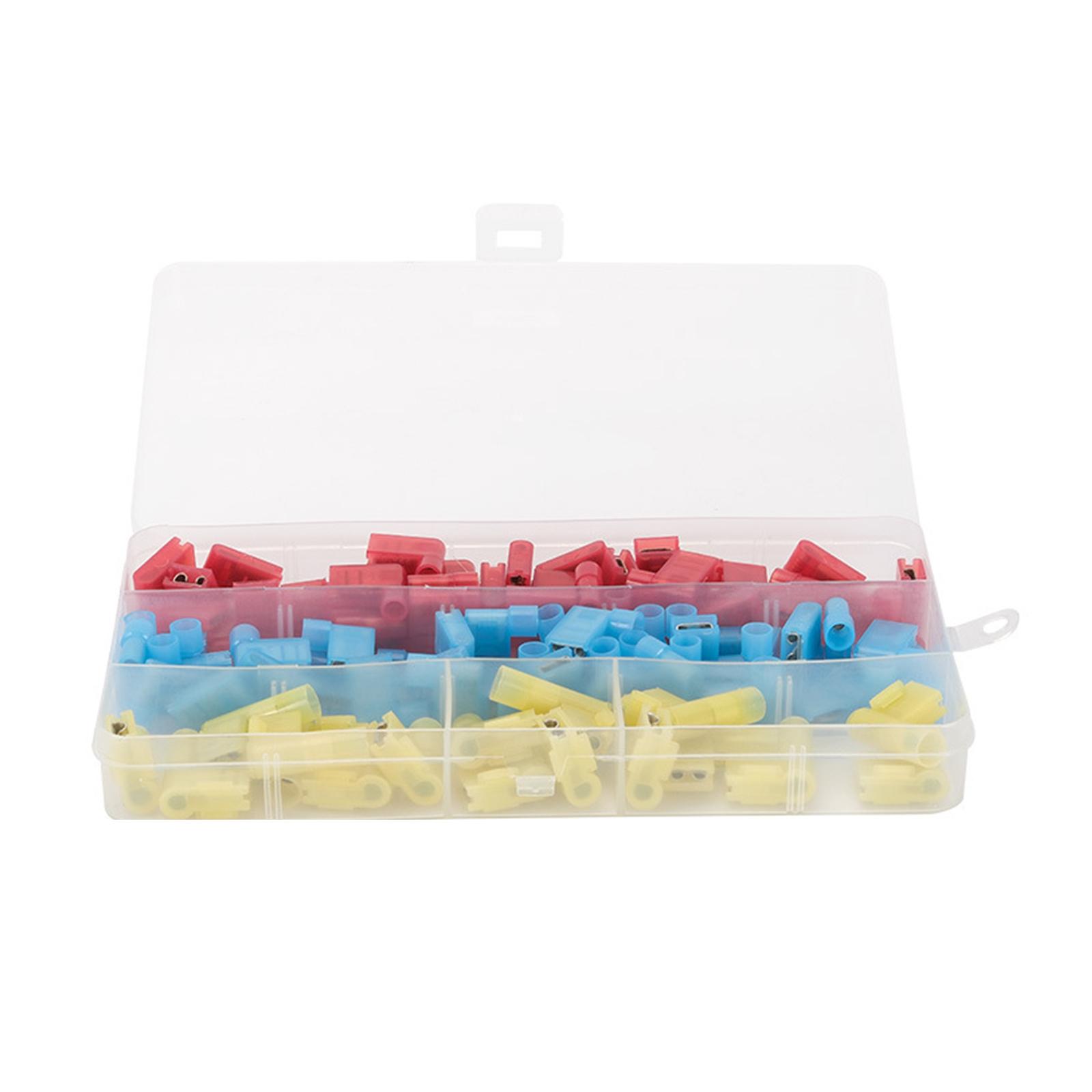 

80Pcs Right Angled Spade Connectors Set With Crimping Tool for 22 10AWG Wire Nylon Insulated Flag Terminals Assortment