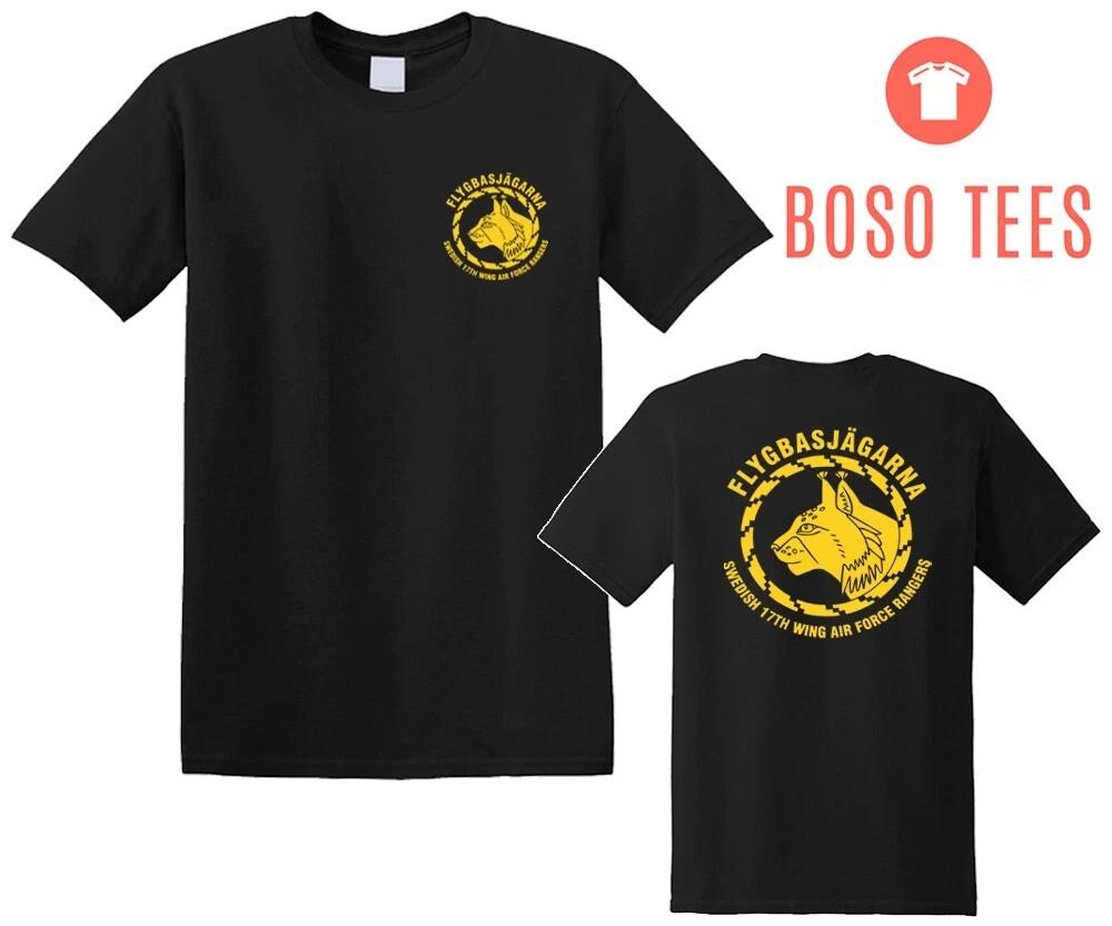 Swedish Army Flybasjagarna 17th Wing Air Force Men s Black Size S-5XL 2XL