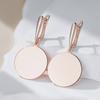 Fashion Glossy Dangle Earrings For Women  Rose Gold Color Simple Round Accessories High Quality Daily Fine Jewelry