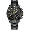 OLEVS Men's Black Stylish Popular Analog Quartz Arm Watch Men's Metal Band Waterproof Watch Date Easy To Read Black Dial Business Fashion Men's Watch