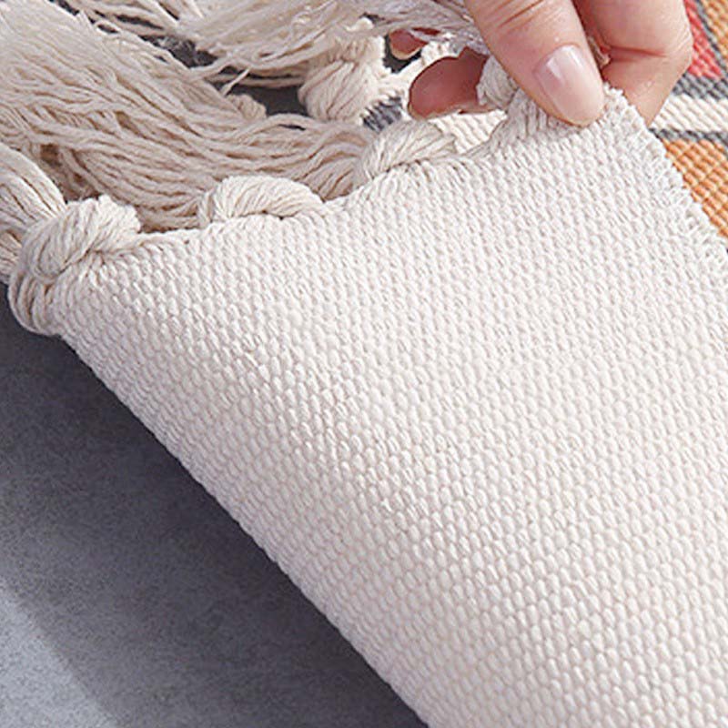 Retro Persian Cotton Linen Rugs with Tassels for Living Room Bedroom Carpet Floor Mats Bedside Area Rugs Entramce Doormats